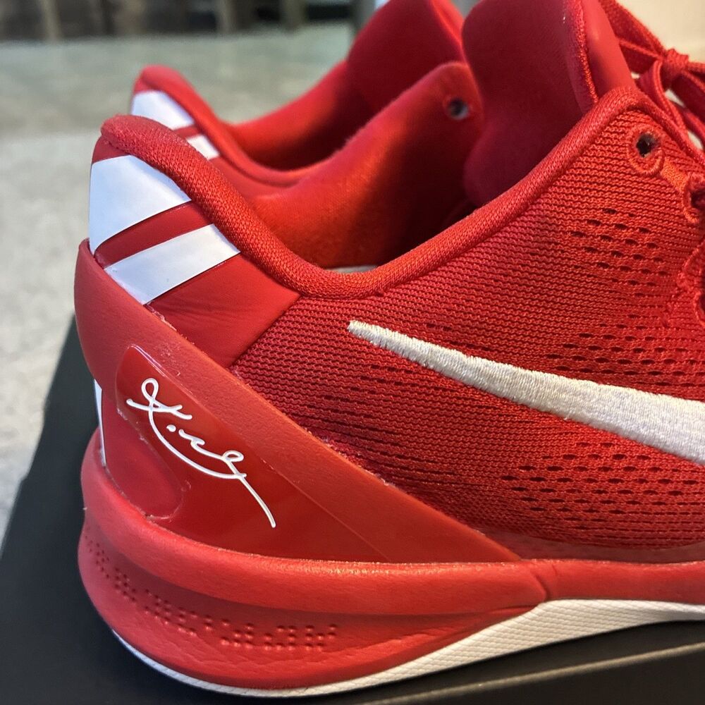 NIKE KOBE Bryant 8 UNIVERSITY RED White SIZE 7 NBA Sneakers - Picture 6 of 16